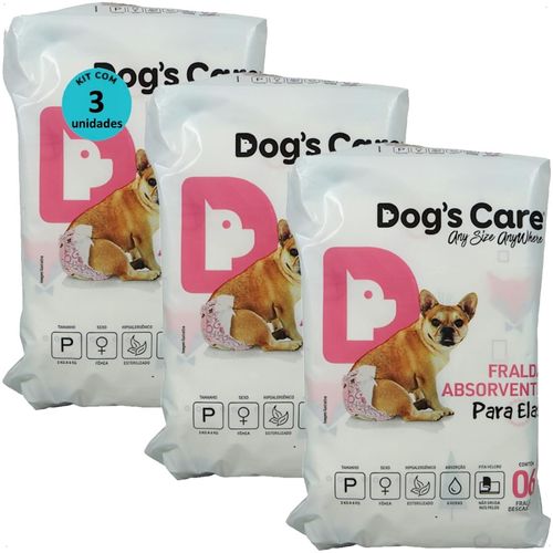 FRALDA HIGIÊNICA DESCARTÁVEL DOGS CARE P 6 UN PARA CÃES FÊMEAS KIT COM 3 FRALDA HIGIÊNICA DESCARTÁVEL DOGS CARE P 6 UN PARA CÃES FÊMEAS KIT COM 3