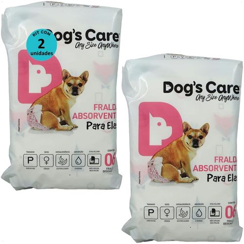FRALDA HIGIÊNICA DESCARTÁVEL DOGS CARE P 6 UN PARA CÃES FÊMEAS KIT COM 2 FRALDA HIGIÊNICA DESCARTÁVEL DOGS CARE P 6 UN PARA CÃES FÊMEAS KIT COM 2