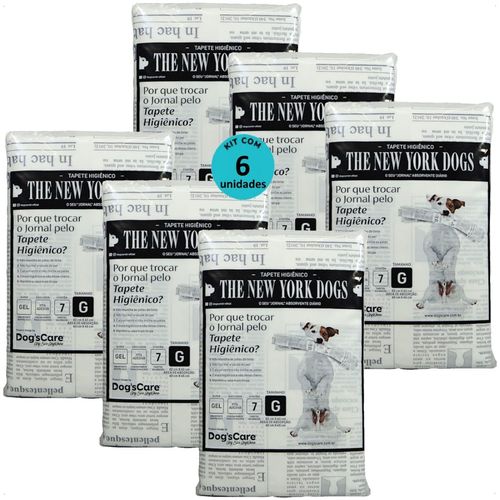 TAPETE HIGIÊNICO THE NEW YORK DOGS TAMANHO G 7 UN 82X60 CM KIT COM 6 TAPETE HIGIÊNICO THE NEW YORK DOGS TAMANHO G 7 UN 82X60 CM KIT COM 6