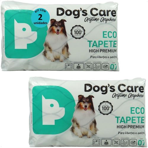 TAPETE HIGIÊNICO DOG´S CARE ECO HIGH PREMIUM 7 UN 82X60 CM KIT COM 2