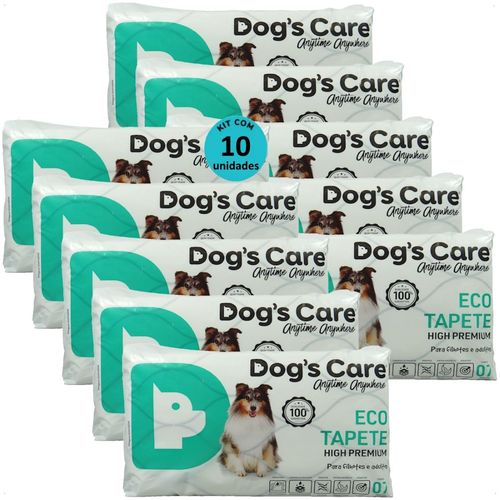 TAPETE HIGIÊNICO DOG´S CARE ECO HIGH PREMIUM 7 UN 82X60 CM KIT COM 10
