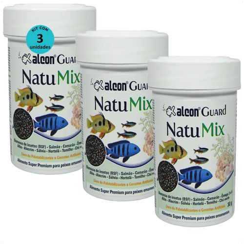 ALCON GUARD NATU MIX 30G PARA PEIXES ORNAMENTAIS KIT COM 3 ALCON GUARD NATU MIX 30G PARA PEIXES ORNAMENTAIS KIT COM 3