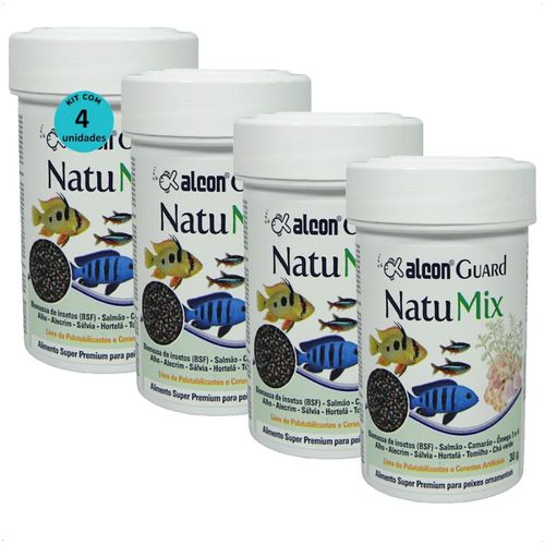 ALCON GUARD NATU MIX 30G PARA PEIXES ORNAMENTAIS KIT COM 4 ALCON GUARD NATU MIX 30G PARA PEIXES ORNAMENTAIS KIT COM 4