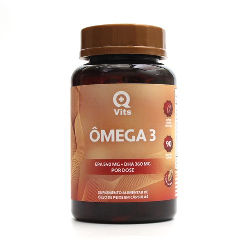 Ômega 3 1000mg EPA 540mg DHA 360mg QMaisVits 90 Cápsulas Softgel