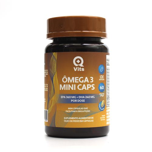 Ômega 3 DHA 360mg EPA 240mg QMaisVits 60 Mini Caps Softgel