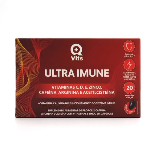 Ultra Imune Energia QMaisVits 20 Cápsulas Softgel