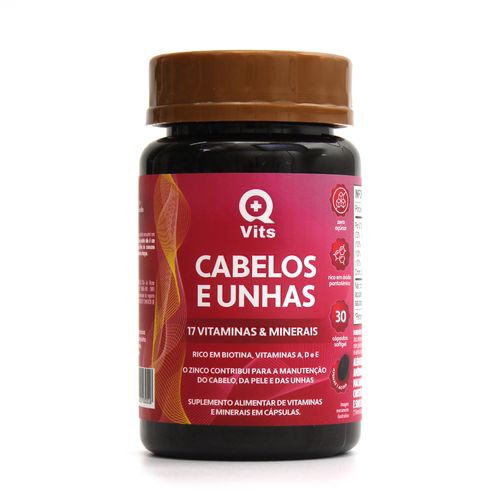 Cabelos e Unhas QMaisVits 30 Cápsulas Softgel