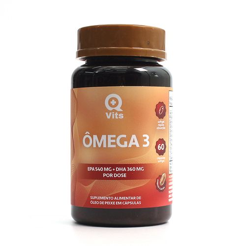 Ômega 3 1000mg EPA 540mg DHA 360mg QMaisVits 60 Cápsulas Softgel