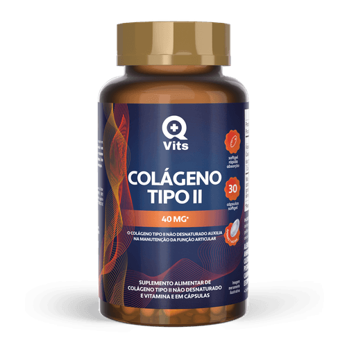 Colágeno Tipo II 40mg QMaisVits 30 Cápsulas Softgel
