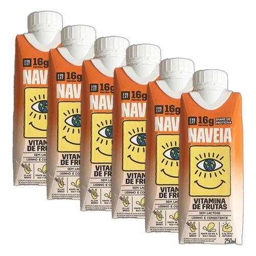 Kit 6X: Shake Proteico Vegano Vitaminas de Frutas Naveia 250ml