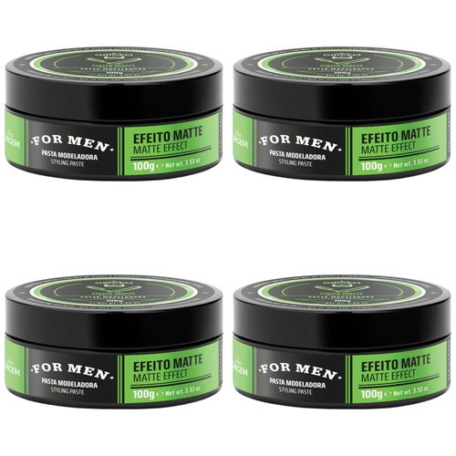 Kit c/4 Unidades de Pomada Modeladora Origem For Men 100g Matte Kit c/4 Unidades de Pomada Modeladora Origem For Men 100g Matte