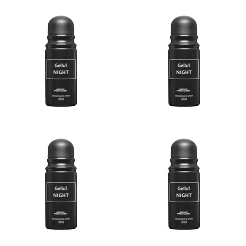 Kit c/4 Unidades de Desodorante Spray Gellus By Night 90ml