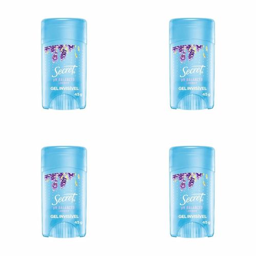 Kit c/4 Unidades de Desodorante Secret Gel 45g Ph Balanced Lavender