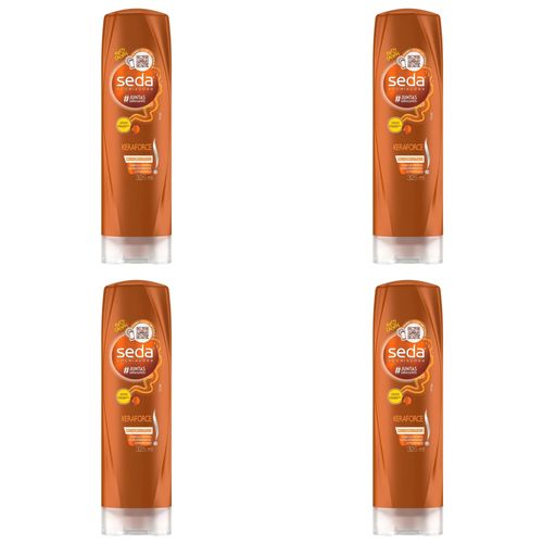 Kit c/4 Unidades de Condicionador Seda 325ml Keraforce Original