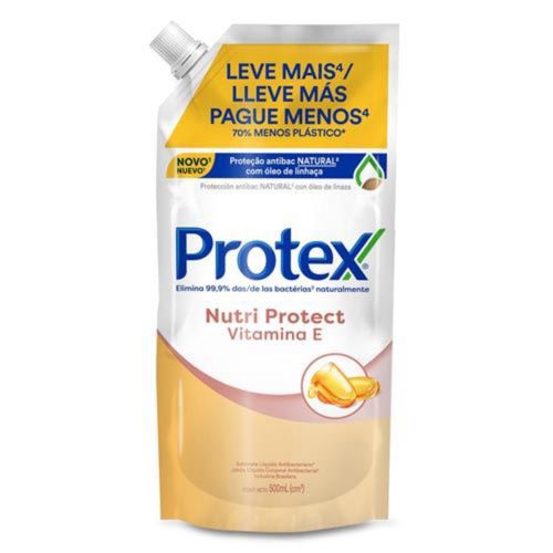 Kit c/9 Sabonete Líquido Protex Nutri Protect Vitamina E 500ml Refil