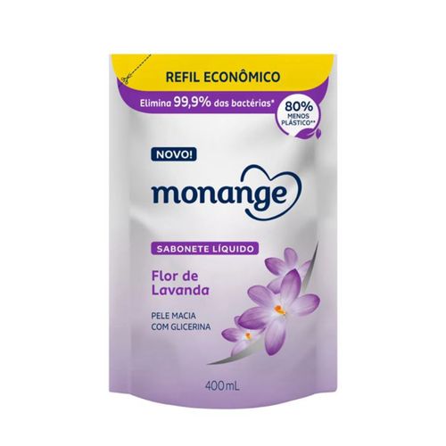 Kit c/9 Sabonete Liquido Monange 200ml Refil Lavanda Kit c/9 Sabonete Liquido Monange 200ml Refil Lavanda