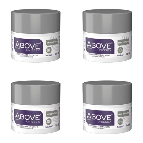Kit c/4 Unidades de Desodorante Creme Above 50g Clas S/Perfume Kit c/4 Unidades de Desodorante Creme Above 50g Clas S/Perfume