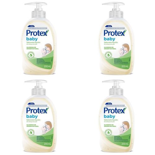 Kit c/4 Sabonetes Líquido Protex Baby Glicerinado 200ml Kit c/4 Sabonetes Líquido Protex Baby Glicerinado 200ml