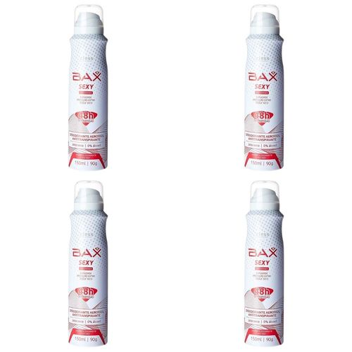 Kit c/4 Unidades de Desodorante Aerosol Bax 150ml Sexy Women Kit c/4 Unidades de Desodorante Aerosol Bax 150ml Sexy Women