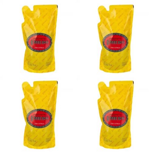 Kit c/4 Sabonetes Liquido Phebo 320ml Refil Odor De Rosas