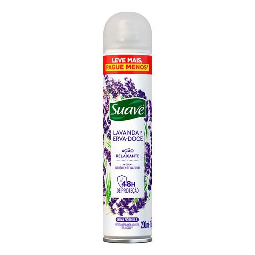 Kit c/4 Unidades de Desodorante Aerosol Suave 200ml Lavanda E Erva Doce Kit c/4 Unidades de Desodorante Aerosol Suave 200ml Lavanda E Erva Doce