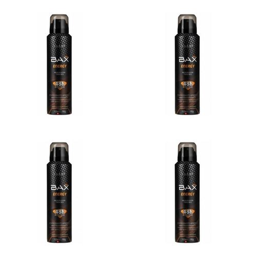 Kit c/4 Unidades de Desodorante Aerosol Bax 150ml Energy Men