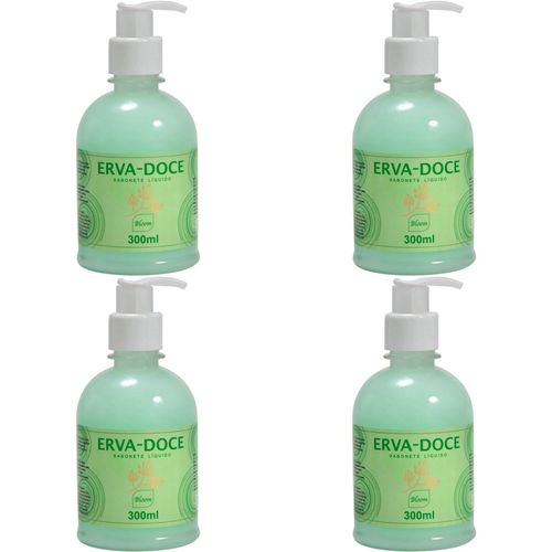 Kit c/4 Sabonetes Líquido Aromatica Bloom Erva-Doce 300ml cada