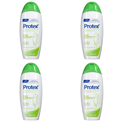 Kit c/4 Sabonetes Íntimo Protex 200ml Fresh Equilibrium Kit c/4 Sabonetes Íntimo Protex 200ml Fresh Equilibrium