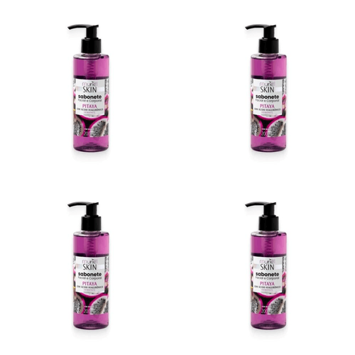 Kit c/4 Sabonetes Líquido Facial Corporal Muriel Skin Pitaya 200ml