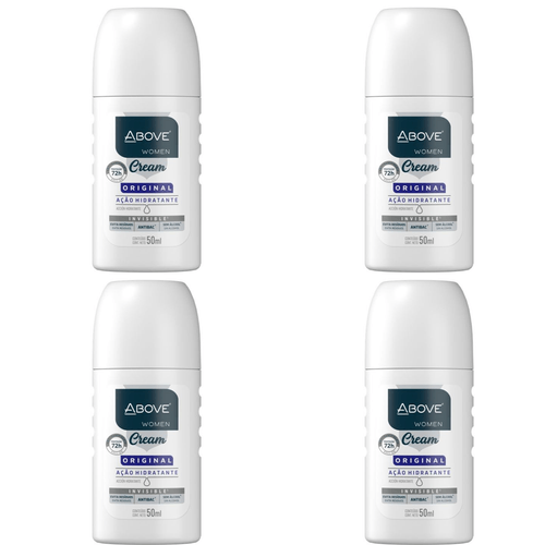 Kit c/4 Unidades de Desodorante Rollon Above 50ml Cream Original