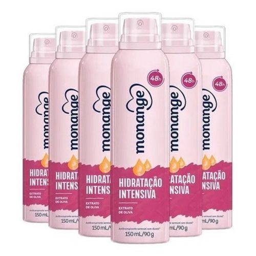 Kit c/6 Unidades de Desodorante Monange Aero Hidratação Intensiva 150ml