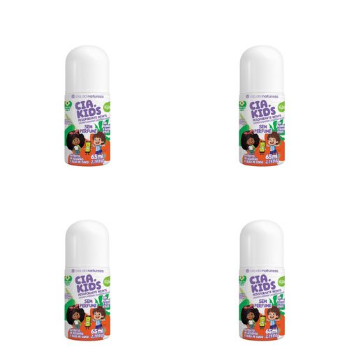 Kit c/4 Unidades de Desodorante Roll On Sem Perfume 65ml