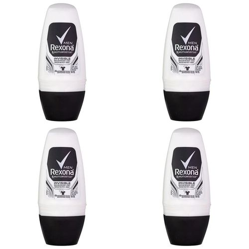 Kit c/4 Unidades de Desodorante Rexona Rollon Men Anti Invisible 50ml