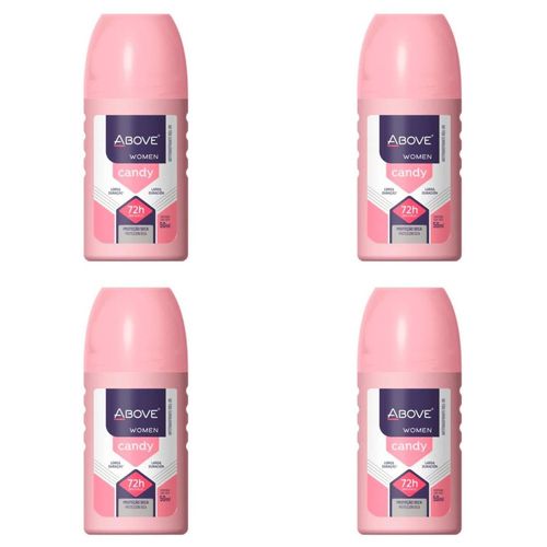 Kit c/4 Unidades de Desodorante Rollon Above 50ml Candy Women Kit c/4 Unidades de Desodorante Rollon Above 50ml Candy Women