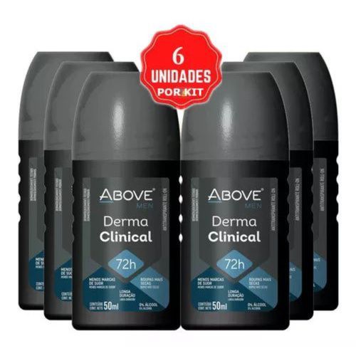 Kit c/6 Unidades de Above Desodorante Antitranspirante Rollon Derma Clinical Men 50Ml Kit c/6 Unidades de Above Desodorante Antitranspirante Rollon Derma Clinical Men 50Ml