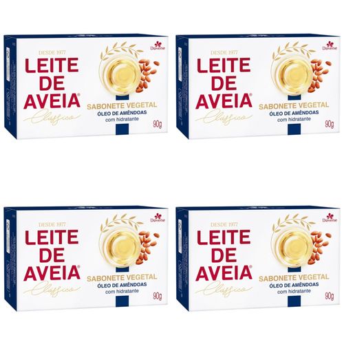 Kit c/4 Sabonetes Davene Leite De Aveia Amendoas 90g cada