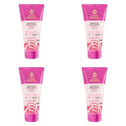 Kit c/4 Sabonetes Esfoliante Corpo Dourado 180ml Amora