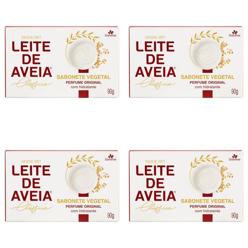 Kit c/4 Sabonetes Davene Leite De Aveia Clássico 90g cada