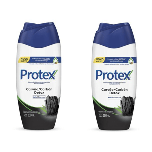Kit c/2 Sabonetes Líquido Protex 250ml Carvão Detox