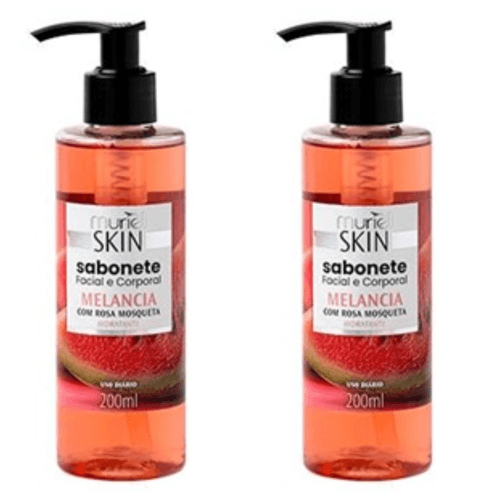 Kit c/2 Sabonetes Líquido Facial Corporal Muriel Skin Melância 200ml