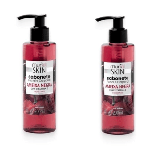 Kit c/2 Sabonetes Liquido Facial Corporal Muriel Ameixa Negra 200ml Kit c/2 Sabonetes Liquido Facial Corporal Muriel Ameixa Negra 200ml