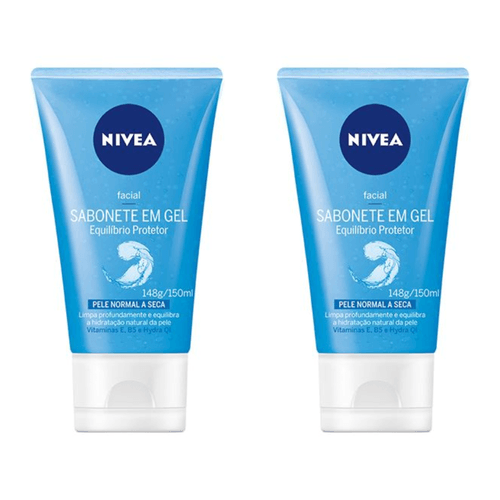 Kit c/2 Sabonetes Em Gel Facial Nivea Equilíbrio Nutritivo Com 150ml Kit c/2 Sabonetes Em Gel Facial Nivea Equilíbrio Nutritivo Com 150ml