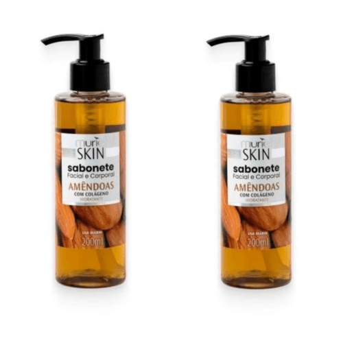 Kit c/2 Sabonetes Liquido Facial Corporal Muriel Amendoas e Colágeno 200ml Kit c/2 Sabonetes Liquido Facial Corporal Muriel Amendoas e Colágeno 200ml