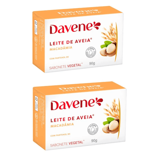 Kit c/2 Sabonetes Davene Leite De Aveia Macadamia 90g