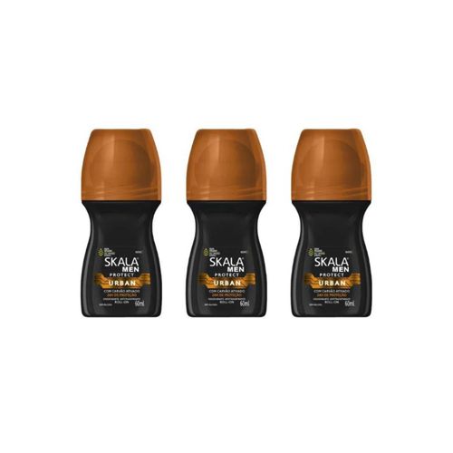 Kit c/3 Unidades de Desodorante Rollon Skala 60ml Men Protect Urban Kit c/3 Unidades de Desodorante Rollon Skala 60ml Men Protect Urban