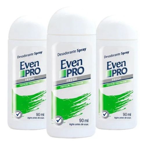 Kit c/3 Unidades de Desodorante Spray Even Pro 90ml Fresh Kit c/3 Unidades de Desodorante Spray Even Pro 90ml Fresh