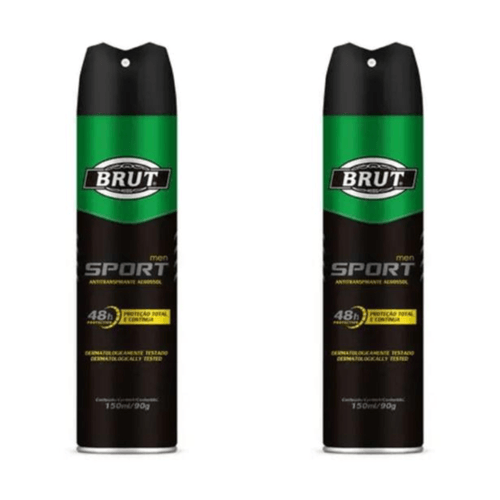 Kit c/2 Unidades de Desodorante Aerosol Brut 150ml Men Sport Kit c/2 Unidades de Desodorante Aerosol Brut 150ml Men Sport