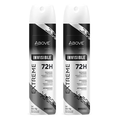 Kit c/2 Unidades de Desodorante Aerosol Above 72H 200ml Extreme Invisible