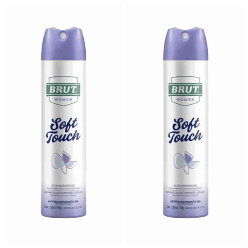 Kit c/2 Unidades de Desodorante Aerosol Brut 150ml Feminino Soft Touch