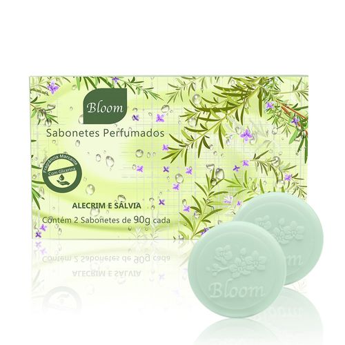 Kit c/2 Sabonete Bloom 90g Estojo c/ 2 Unidades Alecrim & Salvia Kit c/2 Sabonete Bloom 90g Estojo c/ 2 Unidades Alecrim & Salvia